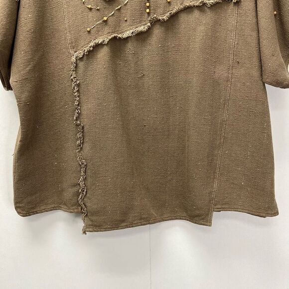 Mercedes &Ā Adrienne Vintageā100% Raw Silk Woven Blouse Embroidered Unique Sizeā8 - Picture 5 of 11